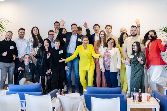 People cheering on stage