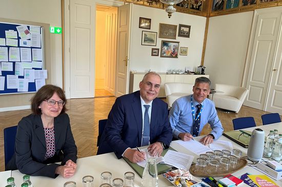 Vizerektorin Koch, Prof. Grebe, Rektor Schneider