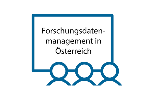 Our icon for workshops with text: "Forschungsdatenmanagement in Österreich"