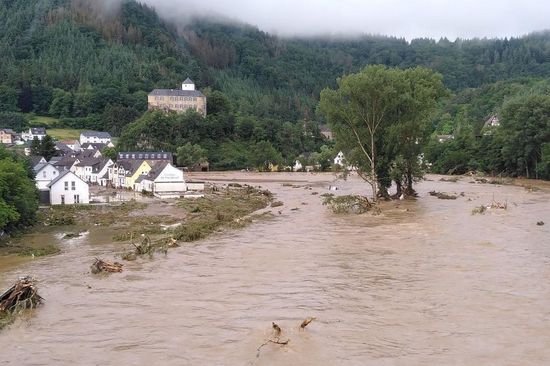 Flooded region in Germany