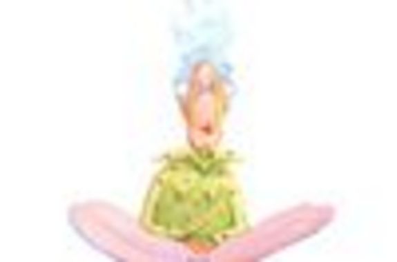 Titelbild: Illustration von Frau mit grauen Haaren im Lotussitz