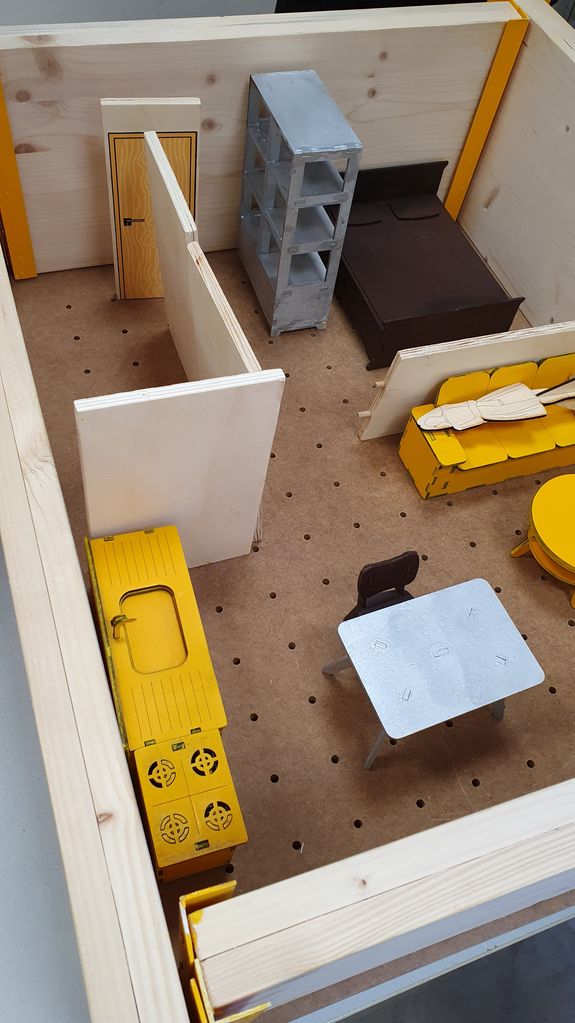 Creative interiors of a 1-bedroom apartment