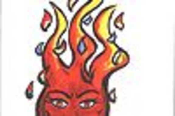 Titelbild: Comic von rotem, brennenden Kopf