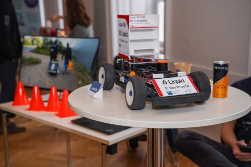 Model race car on a table