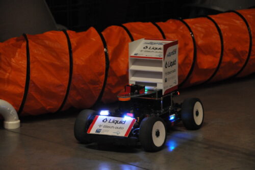 Race car on the track during testing sessions